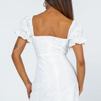 White Rose Mini Dress White