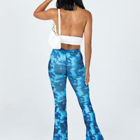 Allen Floral Flare Pants Blue