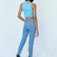 Lilla Distressed Straight Leg Denim Jeans