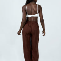 Louis Linen Blend Pants Brown