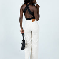 Mamaia Straight Leg Denim Jeans Cream