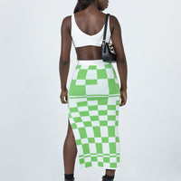 Whitemore Checkboard Midi Skirt Green