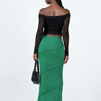 Oscar Maxi Skirt Dark Green