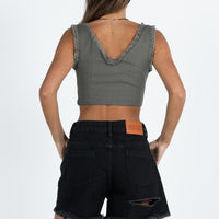 On Tour Denim Mom Shorts Black