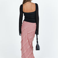 Mullins Bias Cut Maxi Skirt Pink