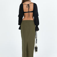 Geneve Maxi Skirt Olive Green