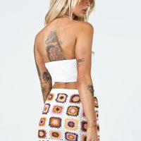 Barbados Crotchet Mini Skirt Multi