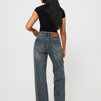 Betley High Rise Wide Leg Jeans Vintage Wash Denim