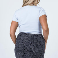 Text Me Mini Skirt Black