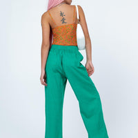 Louis Linen Blend Pants Green