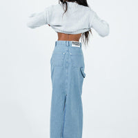 The Ragged Priest Carpenter Maxi Skirt Mid Blue