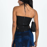 Elinor Asymmetric Mini Skirt Navy