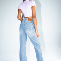 Naomi Mid Rise Straight Leg Jeans Mid Wash Denim