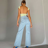 Sevina Wide Leg Denim Jeans Light Wash