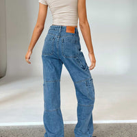 Saffie Wide Leg Jeans Mid Wash Denim