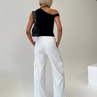 Lista Elastic Pocket Pants White Pinstripe