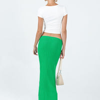 Belle Knit Maxi Skirt Apple Green