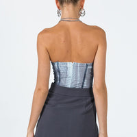 Easton V Front Mini Skirt Slate