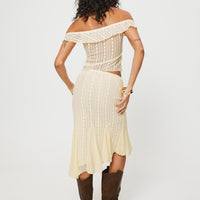 Betharia Midi Skirt Cream