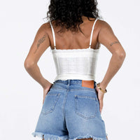 Kalynda Denim Shorts Mid Wash Blue