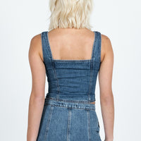 After Hours Corset Top Denim