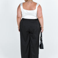Archer Pants Pinstripe Black Curve