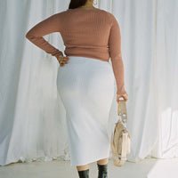 Tanna Midi Skirt Cream Curve