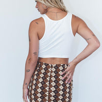 Motel Ima Skirt Argyle Brown