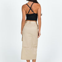 Taytum Cargo Midi Skirt Beige