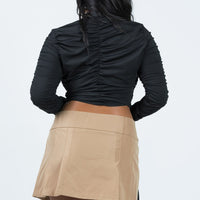 Tammi Pleat Mini Skirt Beige