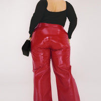 Madi Pu Pant Red Curve