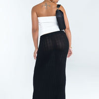 Belle Knit Maxi Skirt Black