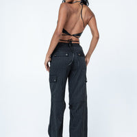 Boyd Pinstripe Cargo Pants Black
