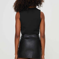 Khalie Faux Leather Mini Skirt Black