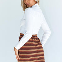 Motel Tuwi Skirt Multi Stripe Brown