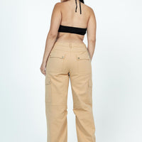 Fallout Mid Rise Cargo Pants Beige