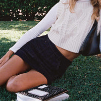 Hughes Mini Skirt Dark Wash Denim Petite