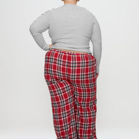 In The Morning Sleep Pant Red Check Curve