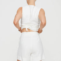 Bellair Linen Blend Shorts White