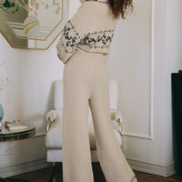 Alpine Knit Pants Cream / Blue