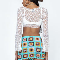Barbados Crotchet Mini Skirt Blue
