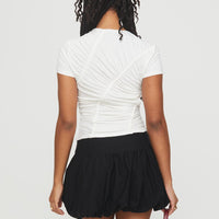Mersale Bubble Hem Mini Skirt Black