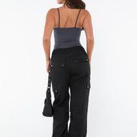 Fallout Mid Rise Cargo Pants Black Petite