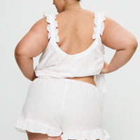Santabelle Frill Shorts White Curve