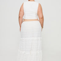Buttacupe Lace Maxi Skirt White Curve