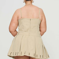 Alinzia Eyelet Skort Beige Curve