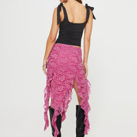 Unconditional Ruffle Midi Skirt Purple