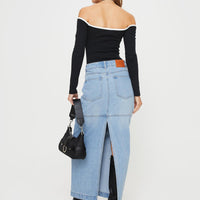 Markanna Denim Midi Skirt Light Wash
