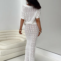 Vacation Knit Maxi Skirt White