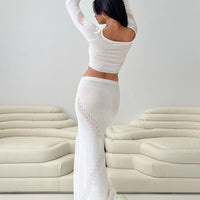 Josphine Sheer Maxi Skirt White